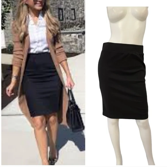 ECI Black Knit Stretch Skirt sz Small - Picture 2 of 6